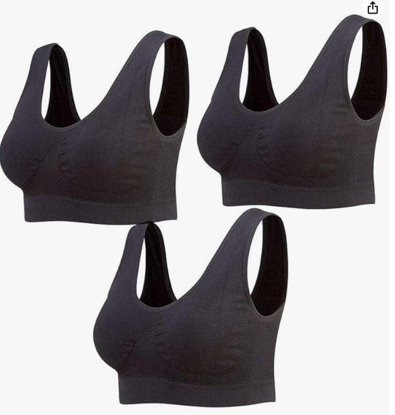 Lemef Sujetador Deportivo sin Costuras sin Aros con Almohadillas - Pack 3 Unidades