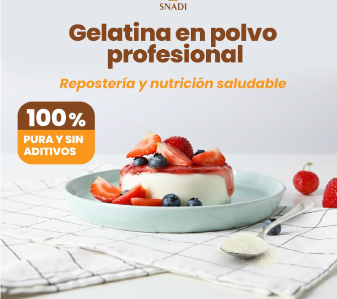 Snadi Gelatina en Polvo 1kg - 100% Pura, Sin Sabor, Calidad Profesional