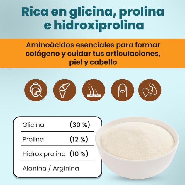 Snadi Gelatina en Polvo 1kg - 100% Pura, Sin Sabor, Calidad Profesional