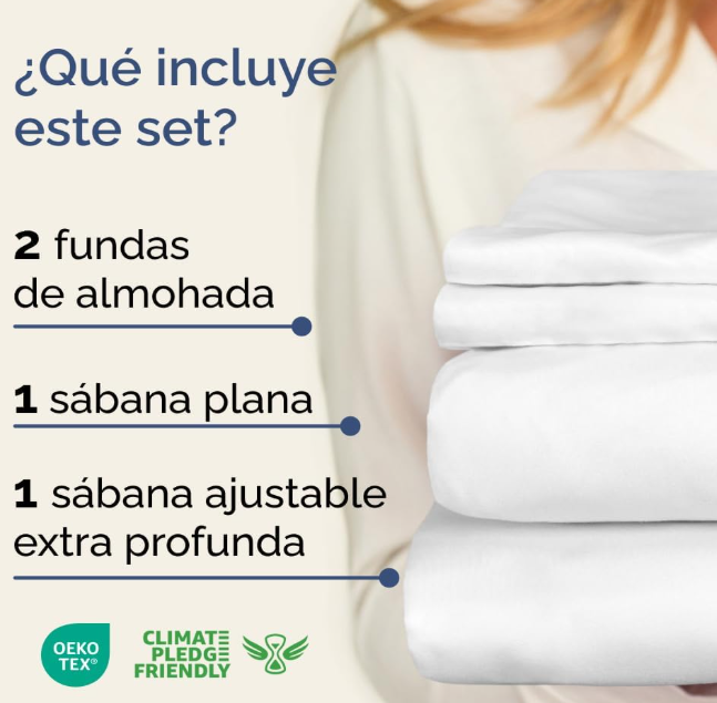 Juego de Sabanas 4 Piezas Cama 180x200 Microfibra Blanco - CGK Unlimited