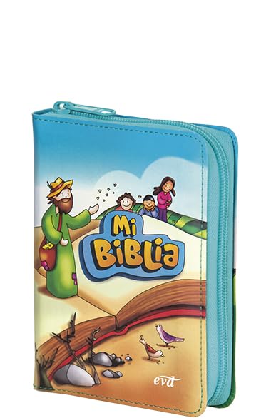 Mi Biblia Infantil Ilustrada Símil Piel con Cremallera | Bolsillo