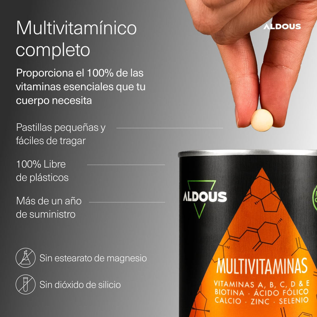 Multivitaminas Hombre y Mujer 500 Comprimidos – Complejo Vitaminico Completo Aldous