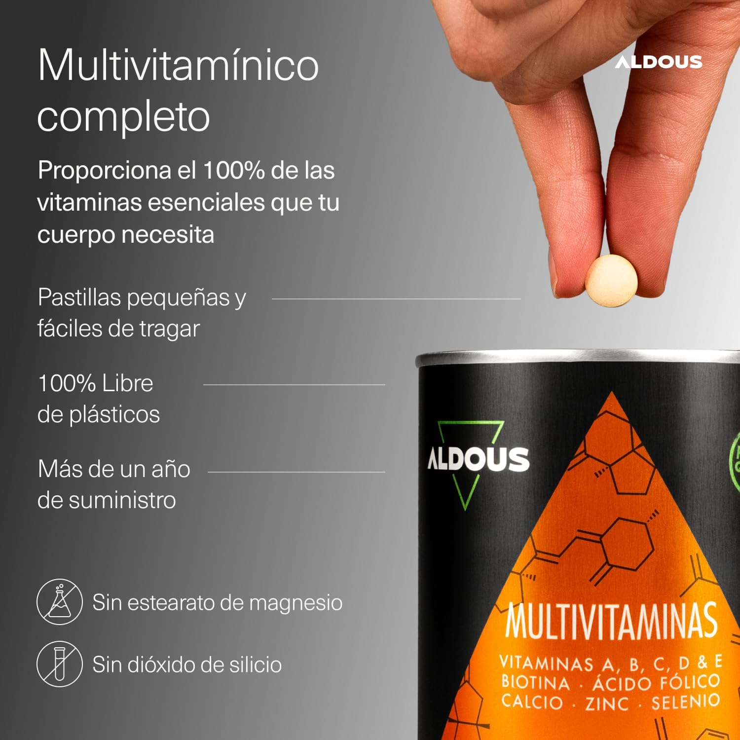Multivitaminas Hombre y Mujer 500 Comprimidos – Complejo Vitaminico Completo Aldous