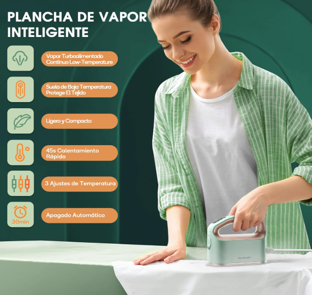 Newbealer Mini Plancha de Vapor Turbo 360° - Compacta para Viajes