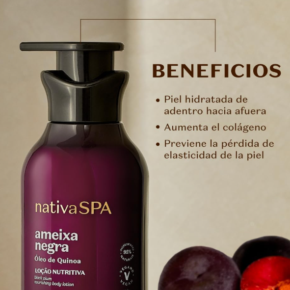 O Boticário Nativa SPA Ciruela Negra Set Regalo Cuidado de la Piel con 2 Productos | Crema Hidratante Corporal 400ml y Aceite Corporal Perfumado 200ml
