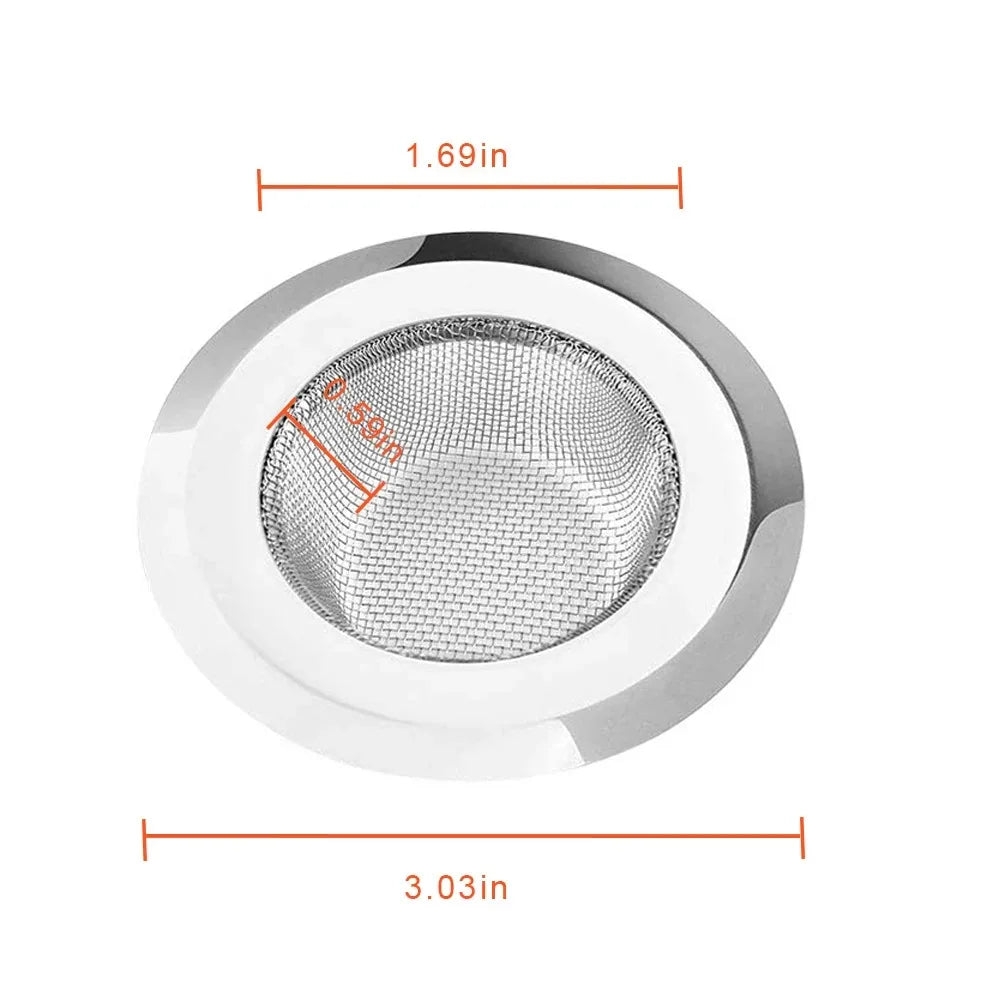 Kitchen Sink Filter Stainless Steel Mesh Sink Strainer Filter Bathroom Sink Strainer Drain Hole Filter Sewer Screen Strainers