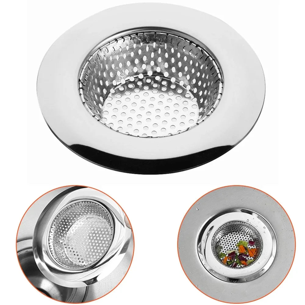 Kitchen Sink Filter Stainless Steel Mesh Sink Strainer Filter Bathroom Sink Strainer Drain Hole Filter Sewer Screen Strainers