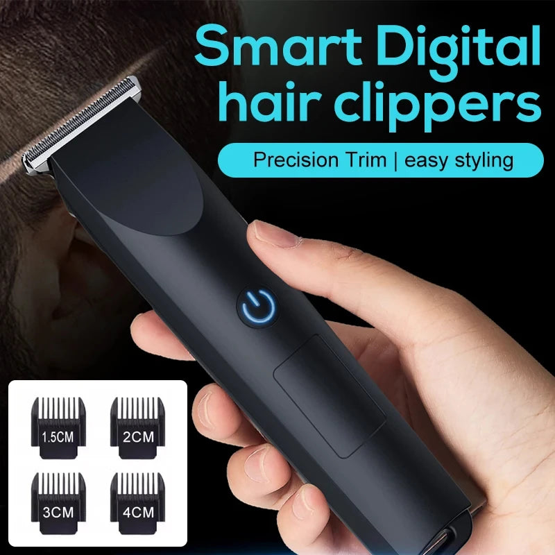 Electric Hair Clipper with Adjustable Cutter Head, USB Charging Design for Hair & Beard Trimming, Cordless Grooming Tool