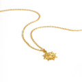 Vnox Gold Plated Shining Sunflower Necklace For Women,Stainless Steel  Aesthetic Jewelry,Fashion Sun Pendent Necklace Girls Gift