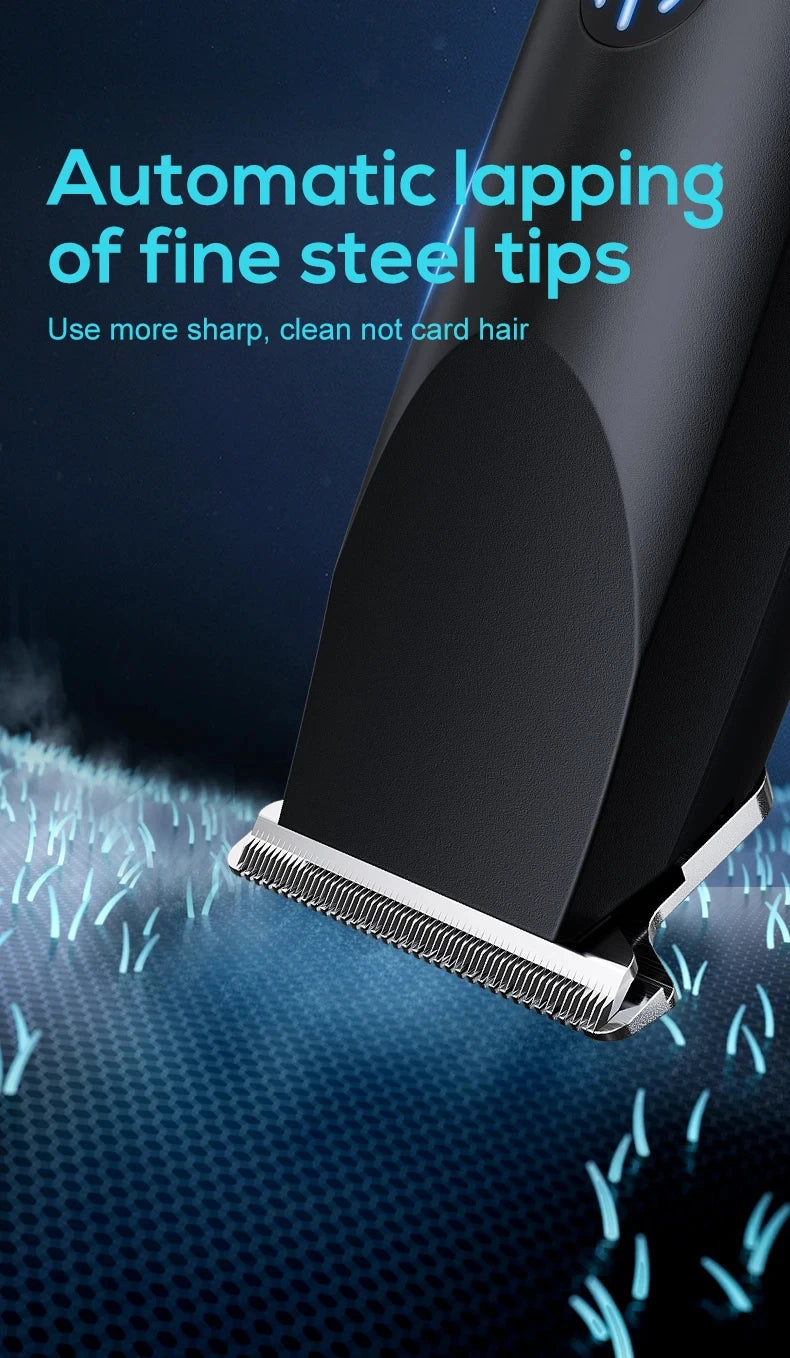 Electric Hair Clipper with Adjustable Cutter Head, USB Charging Design for Hair & Beard Trimming, Cordless Grooming Tool