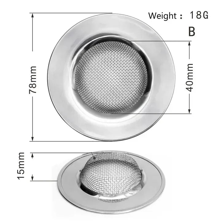 Kitchen Sink Filter Stainless Steel Mesh Sink Strainer Filter Bathroom Sink Strainer Drain Hole Filter Sewer Screen Strainers