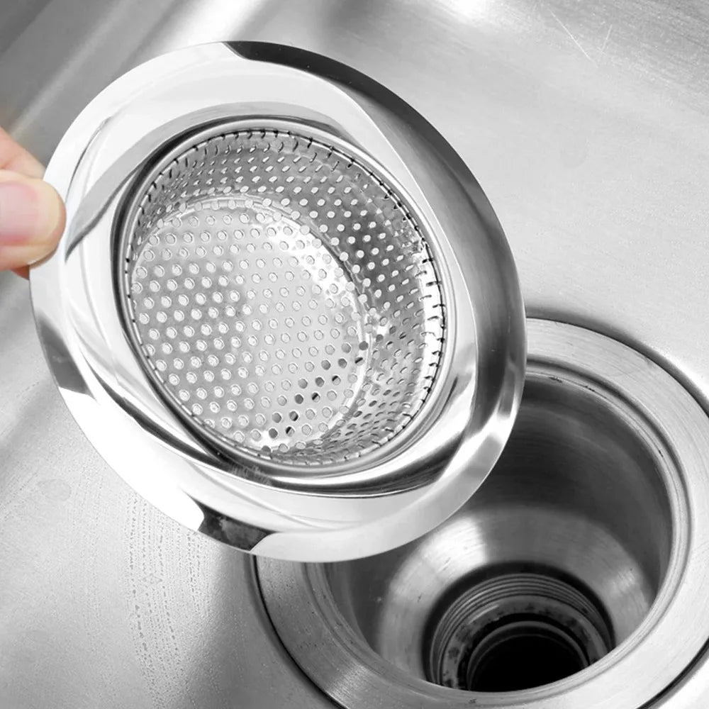 Kitchen Sink Filter Stainless Steel Mesh Sink Strainer Filter Bathroom Sink Strainer Drain Hole Filter Sewer Screen Strainers