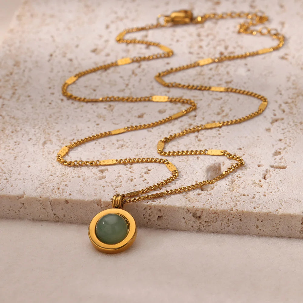 Stainless Steel Geometric Necklace For Women Fashion Sun Sunflower Pendant Clavicle Chain Aesthetic Jewelry Accessories Femme