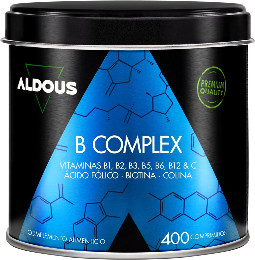 Vitamina B Complex + C ALDOUS | 400 Comprimidos | B12, Biotina, Vegano